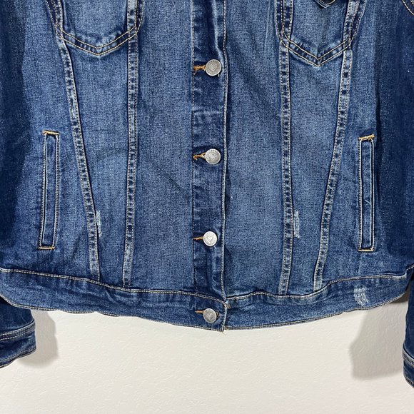 Torrid Medium Wash Jean Denim Jacket Size 2 Front Pocket Style 548688 - Picture 3 of 12